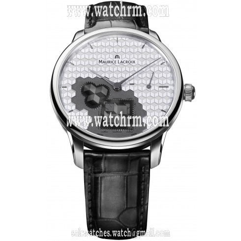 Maurice Lacroix Masterpiece Square Wheel Silver with Engraved Cubes Dial Automatic Men's Watch MP7158-SS001-909