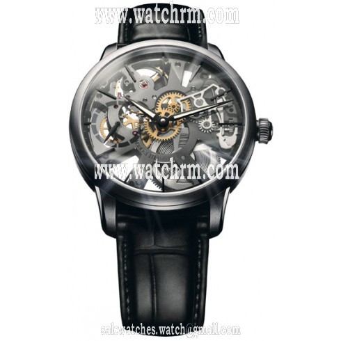 Maurice Lacroix Masterpiece Squelette Black Leather Men's Watch MP7138-SS001-030