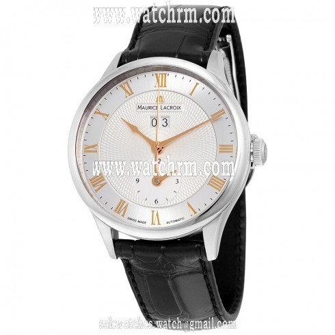 Maurice Lacroix Masterpiece Tradition Silver Dial Black Leather Men's Watch MP6707-SS001-111