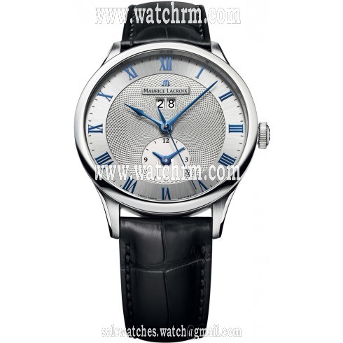 Maurice Lacroix Masterpiece Tradition Silver Dial Black Leather Men's Watch MP6707-SS001-110