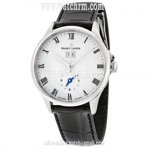 Maurice Lacroix Masterpiece Tradition Silver Dial GMT Black Leather Men's Watch MP6707-SS001-112