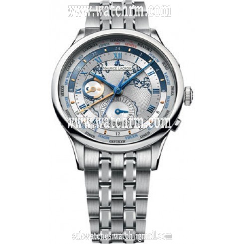 Maurice Lacroix Masterpiece Tradition Worldtimer Silver Dial Stainless Steel Men's Watch MP6008-SS002-111
