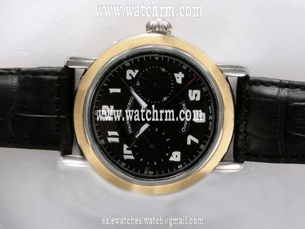 Maurice Lacroix Masterpiece Venus MP7038-WG101-120 Black Cow Leather Strap Round Midsize Watch
