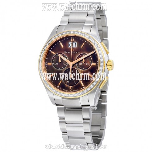 Maurice Lacroix Miros Chronograph Brown Mother Of Pearl Dial Ladies Watch Mi1057-pvp22-760