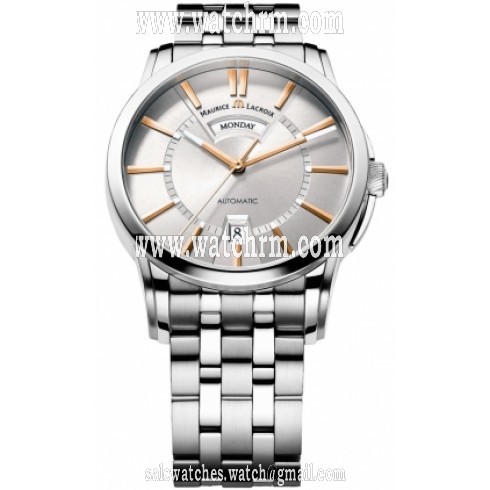 Maurice Lacroix Pontos Day/Date Silver Dial Men's Watch ML-PT6158-SS002-19E