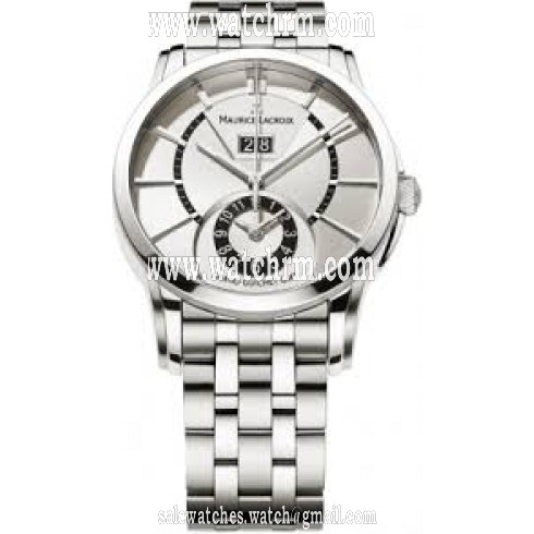 Maurice Lacroix Pontos Grand Guichet GMT Silver Dial Men's Watch PT6208-SS002-130