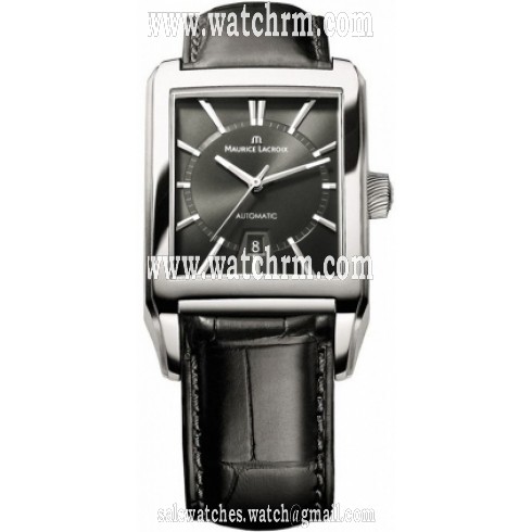 Maurice Lacroix Pontos Rectangulaire Automatic Black Dial Men's Watch PT6247-SS001-330