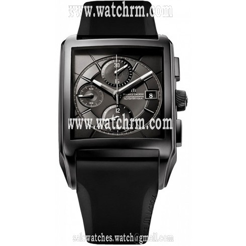 Maurice Lacroix Pontos Rectangulaire Chronograph Black Dial Men's Watch PT6197-SS001331