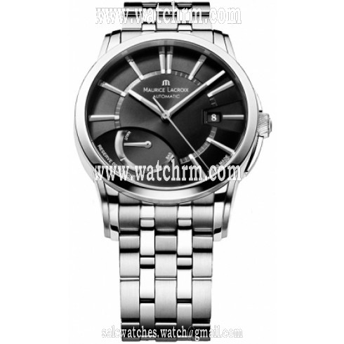 Maurice Lacroix Pontos Reserve De Marche Black Dial Stainless Steel Men's Watch PT6168-SS002-331