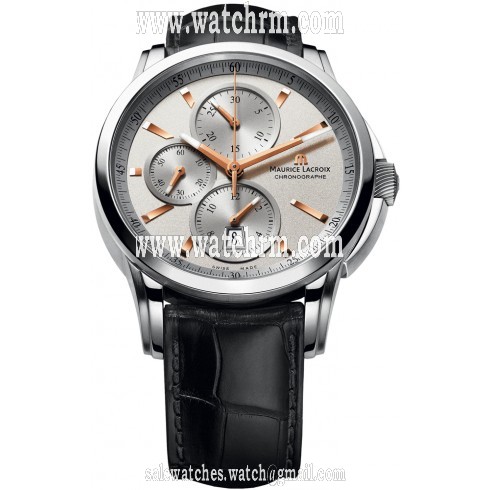 Maurice Lacroix Pontos Silver Dial Leather Men'ss Watch PT6188-SS001-131