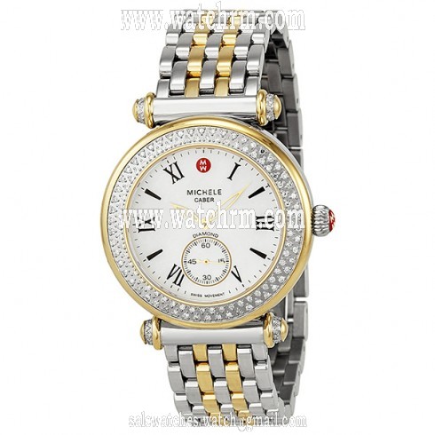 Michele Caber Diamond Mother of Pearl Dial Two-Tone Ladies Watch MWW16A000066