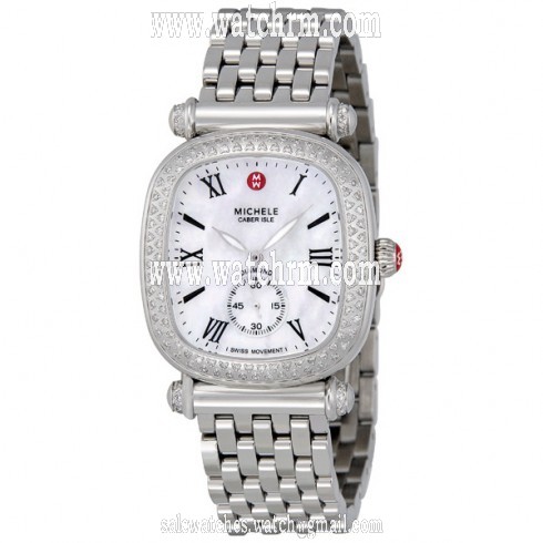 Michele Caber Isle Mother of Pearl Dial Stainless Steel Ladies Watch MWW16C000001