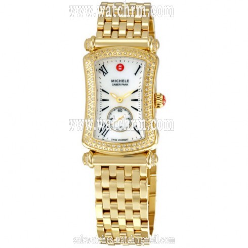 Michele Caber Park Diamond Gold Ladies Watch MWW16B000031
