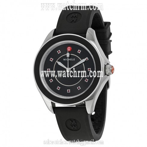 Michele Cape Black Dial Black Silicone Ladies Watch MWW27A000006
