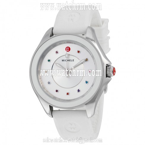 Michele Cape Sunray Dial White Silicone Quartz Ladies Watch MWW27A000007