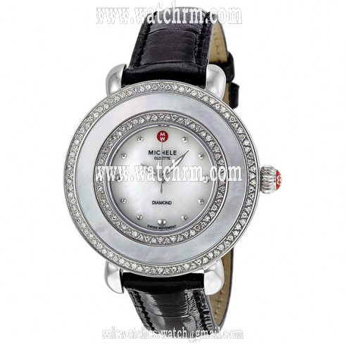 Michele Cloette Diamond Black Alligator Ladies Watch MWW20E000002