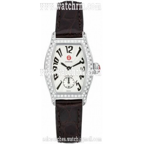 Michele Coquette Petite Pave Espresso Alligator Ladies Watch MWW08A000030
