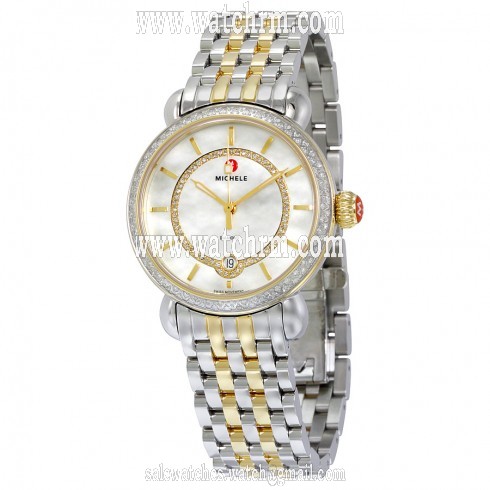 Michele CSX Elegance White Mother of Pearl Dial Two-tone Ladies MWW03T000042