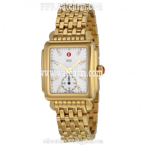 Michele Deco 16 Ladies Mother of Pearl Dial with Diamond Watch MWW06V000004