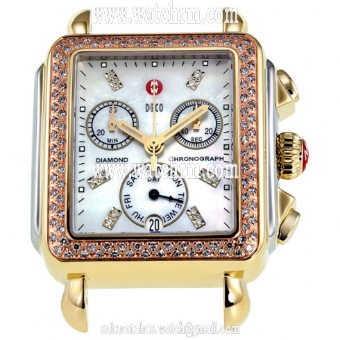 Michele Deco Chronograph Tri-Tone Ladies Watch MW06P01G8046