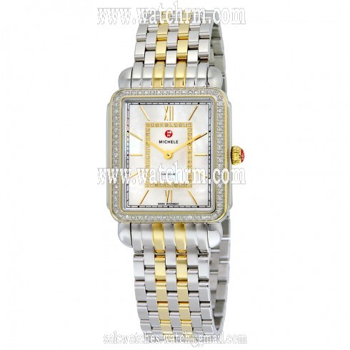 Michele Deco II Mother of Pearl Dial Two-tone Stainless Steel Quartz Ladies Watch MWW06X000006