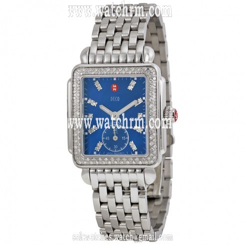 Michele Deco-16 Blue Mother of Pearl Stainless Steel Ladies Watch MWW06V000034