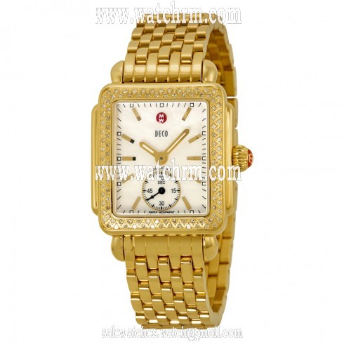 Michele Deco-16 Mother of Pearl Dial Diamond Bezel Ladies Watch MWW06V000003