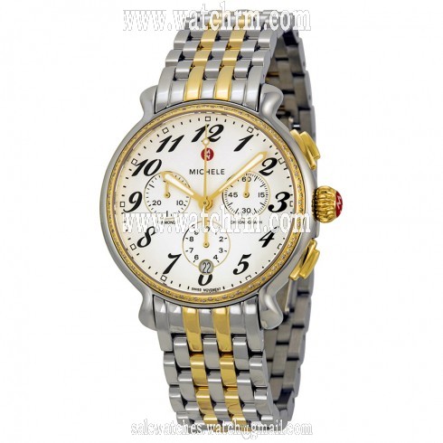 Michele Fluette Silver White Dial Two-tone Ladies Watch MWW24A000007