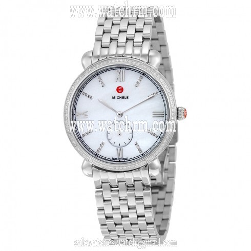 Michele Gracile White Mother of Pearl Dial Diamond Ladies Watch MWW26A000001