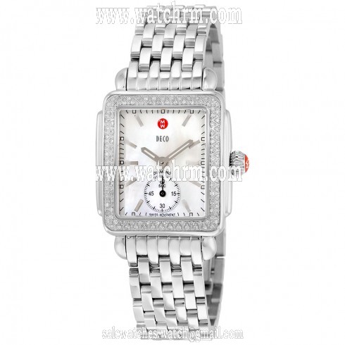 Michele Ladies Deco-16 Mother of Pearl Dial Steel Watch MWW06V000001