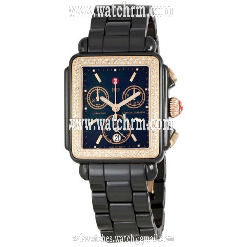 Michele Ladies Deco Black Ceramic Watch MWW06F000008