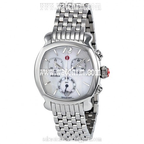Michele Lilou Chronograph Mother of Pearl Dial Stainless Steel Ladies Watch MWW22A000006