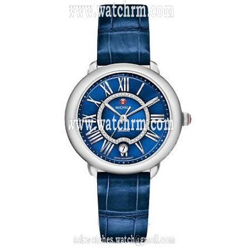 Michele Serein Blue Mother of Pearl Dial Ladies Watch MWW21B000072