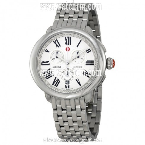 Michele Serein Chronograph Diamond Stainless Steel Ladies Watch MWW21A000019