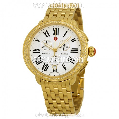 Michele Serein Diamond Chronograph Gold-Tone Steel Ladies Watch MWW21A000011