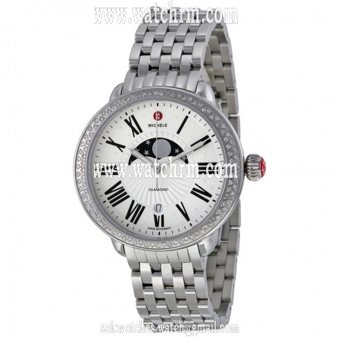 Michele Serein Diamond Matte Moon and Star Dial Ladies Watch MWW21D000002