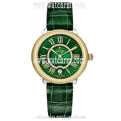 Michele Serein Green Mother of Pearl Dial Ladies Watch MWW21B000074