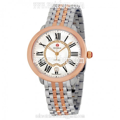 Michele Serein White Mother Of Pearl Dial Two-tone Ladies Watch MWW21B000048