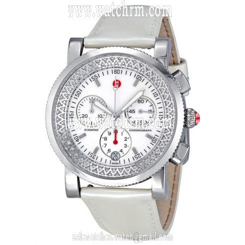 Michele Sport Sail White Enamel Dial Chronograph Ladies Watch MWW01C000006