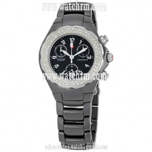 Michele Tahitian Ceramic Black Diamond Ladies Watch MWW12A000005