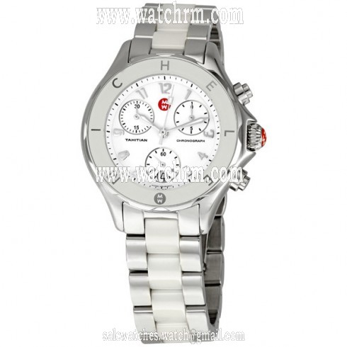 Michele Tahitian Ceramic White Ladies Watch MWW12E000002