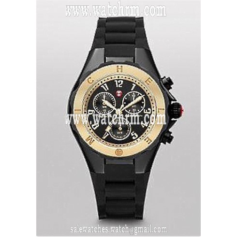 Michele Tahitian Jelly Bean Black Dial Ladies Chronograph Watch MWW12F000062