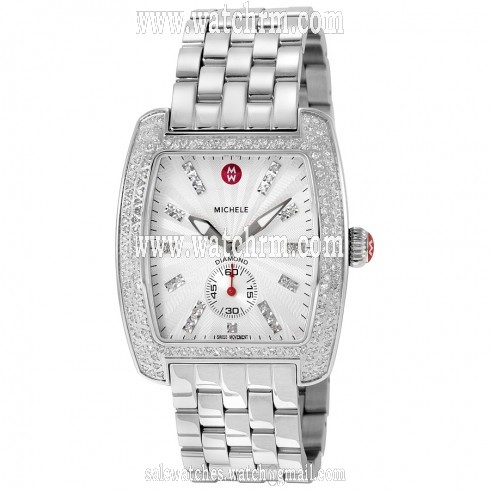 Michele Urban Silver Dial Diamond Stainless Steel Ladies Watch MWW02T000001