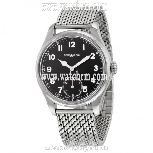 Montblanc 1858 Small Seconds Black Dial Stainless Steel Men's 112639