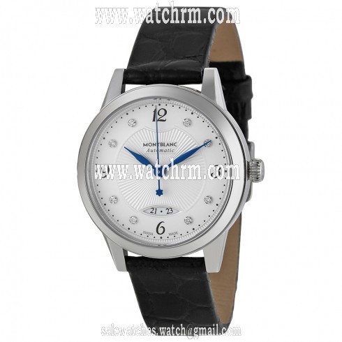 Montblanc Boheme Automatic Silver Dial Black Leather Ladies Watch 111055