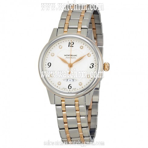 MontBlanc Boheme Automatic White Dial Stainless Steel and 18kt Rose Gold Ladies Watch 111058