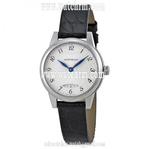 Montblanc Boheme Silver Dial Black Leather Ladies Watch 111206