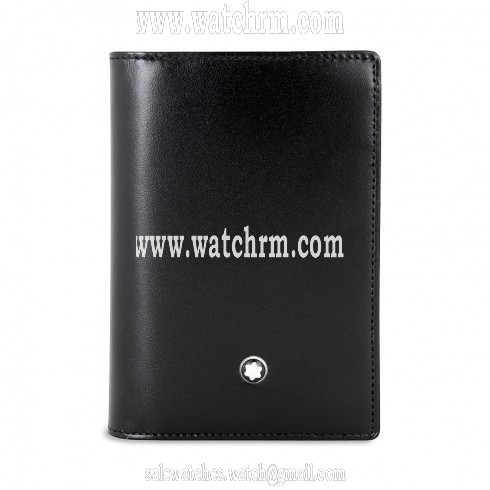 Montblanc Business Card Gusset Leather Wallet - Black