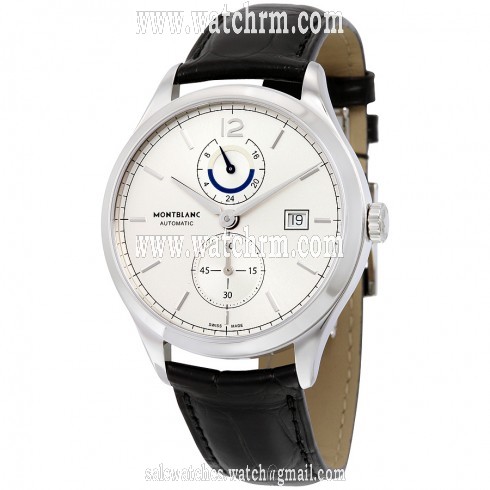 Montblanc Heritage Chronometrie Dual Time Silver Dial Automatic Men's Watch 112540