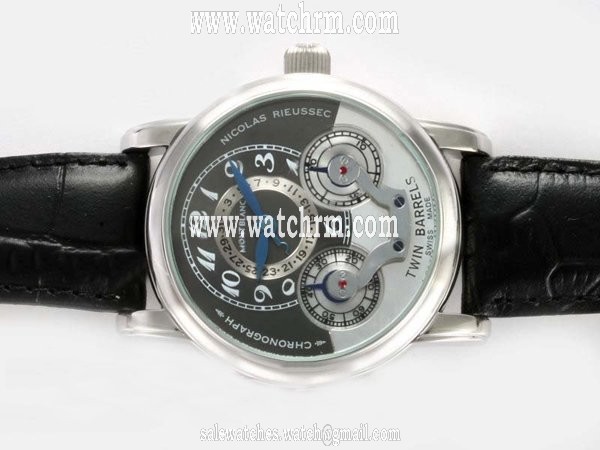Montblanc Nicolas Rieussec Chronograph 102337 Stainless Steel Case Round Grey Dial Watch